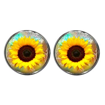 Boutons de Manchette Tournesol - Jaune et Marron 1