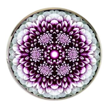 Boutons de Manchette Mandala Flower Spray - Violet et Blanc 3