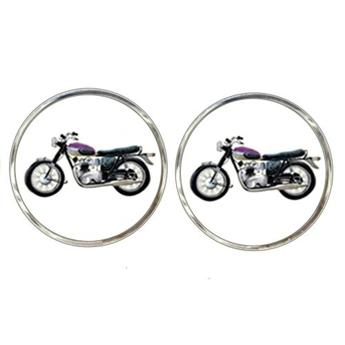 Motorbike Cufflinks - White And Black