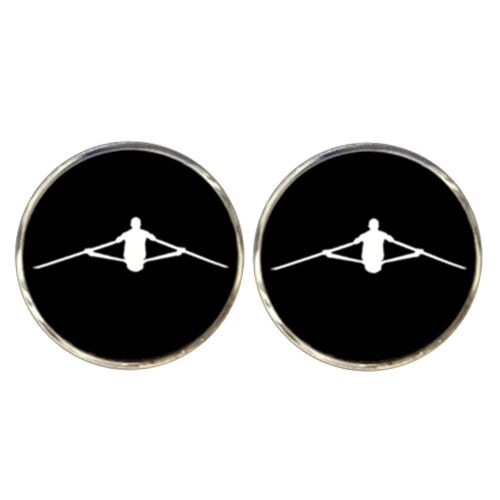 Rower Cufflinks - Black and White