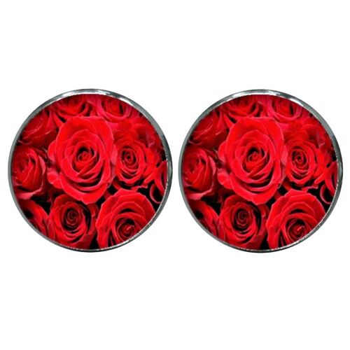 Roses - Cufflinks - Red