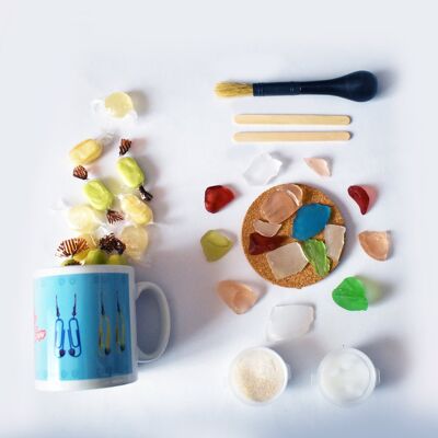 Sea Glass Mosaics Craft Kit luxury nlanlaVictory box + mug + sweets
