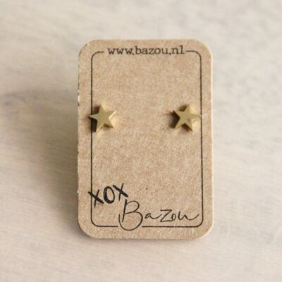 Stainless steel ear studs star - gold color