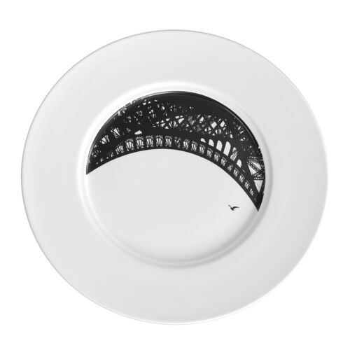 Assiette de table n&b "tour eiffel" paris (28cm)