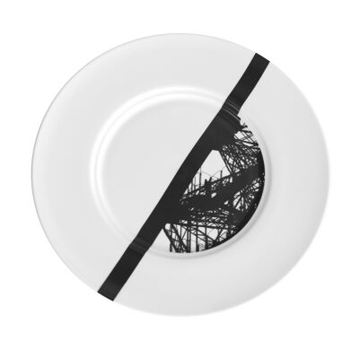 Table plate b&w "eiffel tower" paris (25cm)