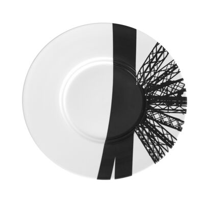 B&W Dessert Plate "Eiffel Tower" Paris (23cm)