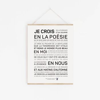 Affiche Je crois en la poésie - A3