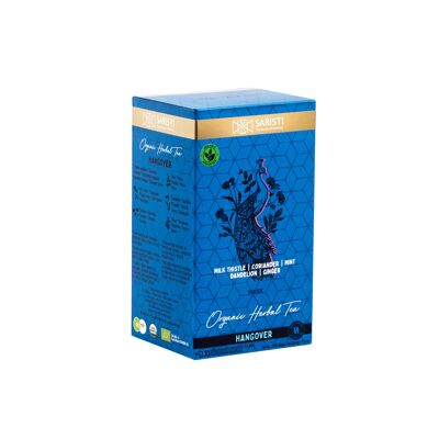 SARISTI Hangover Organic Herbal Tea Blend , Box 20 Single Wrapped tea bags