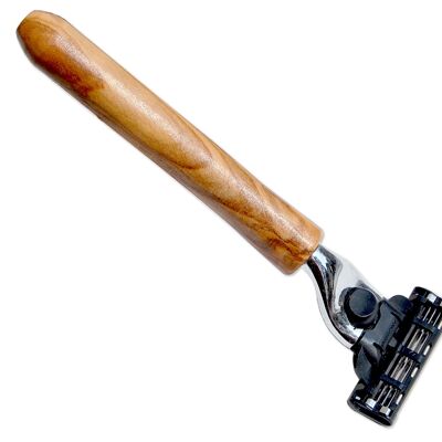 WATZMANN wet razor with M3 blade, olive wood