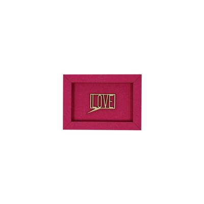 Amour - carte illustrée en bois lettrage aimant amour