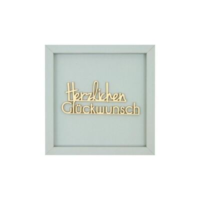 Congratulations - picture card wooden lettering birthday