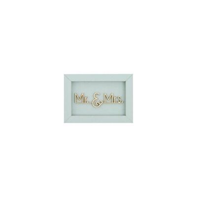 Mr & Mrs - Magnete per lettere in legno con cornice per matrimonio