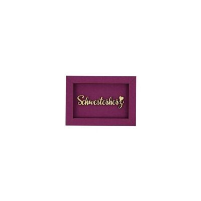 Sister Heart - Picture Card Wooden Lettering Magnet