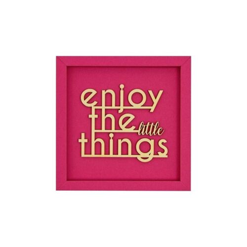 Enjoy little things - Bild Karte Holzschriftzug