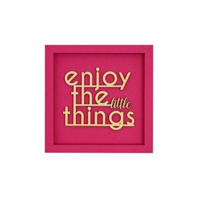 Enjoy little things - Rahmen Karte Holzschriftzug
