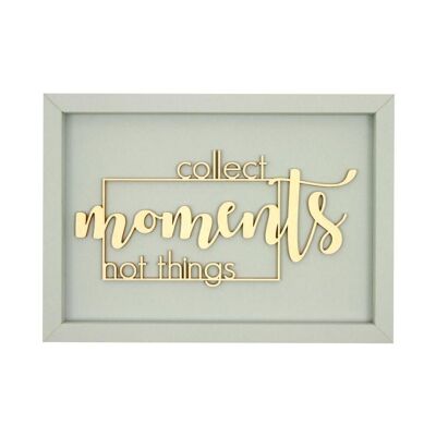 Collect moments not things - picture card wooden lettering