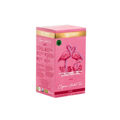 SARISTI Love Herbal Tea Mix , 20 Single Wrapped Tea Bags , 40 g.