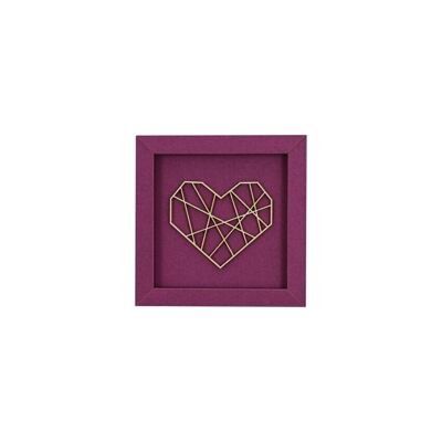 Corazón - tarjeta con imagen imán con letras de madera