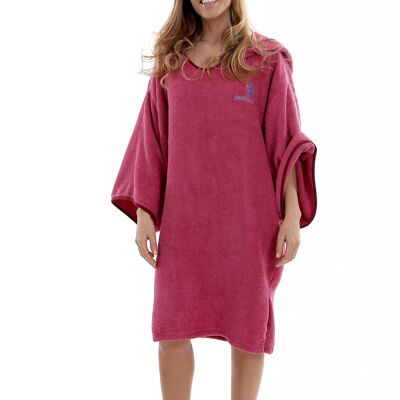 Pacifique Sud -  Poncho Surf - Girl - Rose With Sleeves