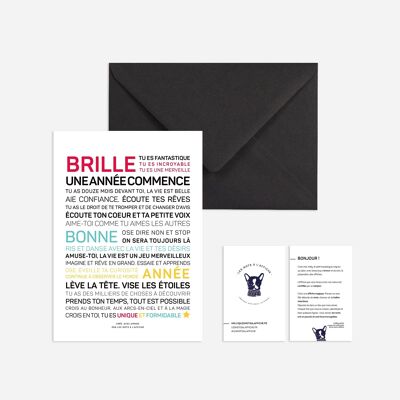 Carte de vœux Brille, une année commence - format mini