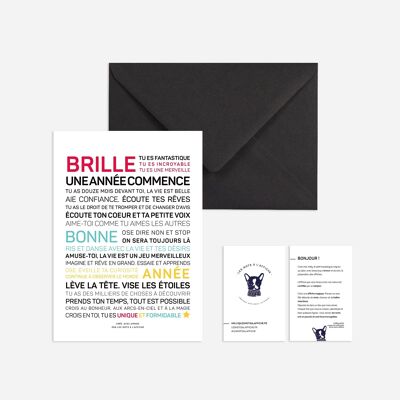 Greeting card Brille, a year begins - mini size