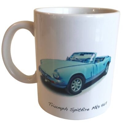 Triumph Spitfire Mk3 1967 - 11oz Printed Ceramic Souvenir Mug