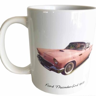 Ford Thunderbird 1957 (Pink) - 11oz Printed Ceramic Mug