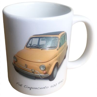 Fiat 500 Cinquento 1970 - 11oz Printed Ceramic Mug