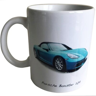 Porsche Boxster 2019 (Blue) - 11oz Printed Ceramic Souvenir Mug
