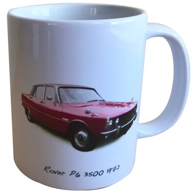 Rover 3500 P6 1972 (Red) - 11oz Printed Ceramic Souvenir Mug