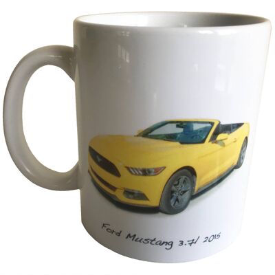 Ford Mustang 3.7l 2015 (Yellow) - 11oz Printed Ceramic Mug