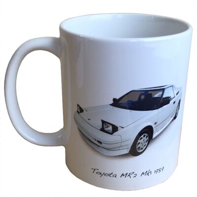 Toyota MR2 Mk1 1990 (White) - 11oz Printed Ceramic Souvenir Mug