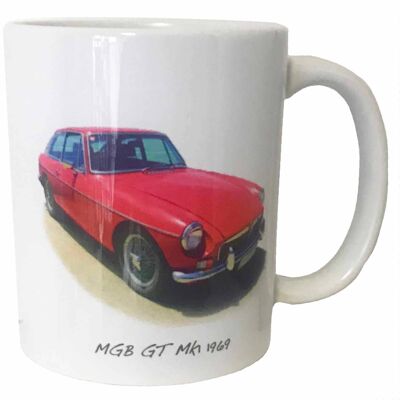 MGB GT Mk1 1969 (Red) - 11oz Printed Ceramic Souvenir Mug