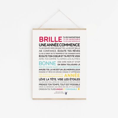 Brille, a Year Begins Greeting Poster - A3