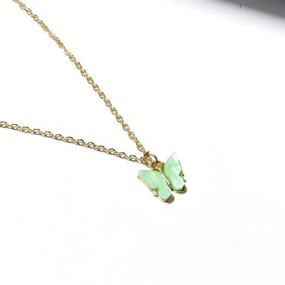 Greenish Blue Butterfly Necklace