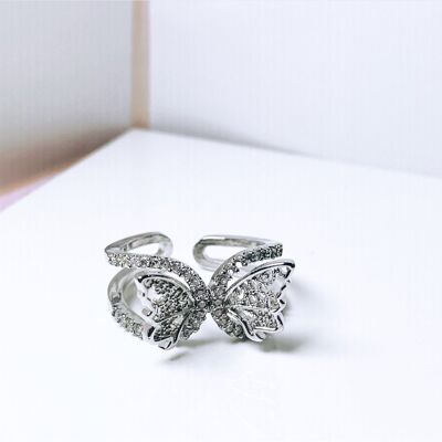 Butterfly Victory Ring Silver (Adjustable)