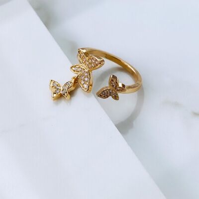 Butterfly Drop Ring (Adjustable)