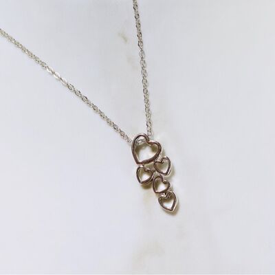 Silver Hoe Heart Necklace