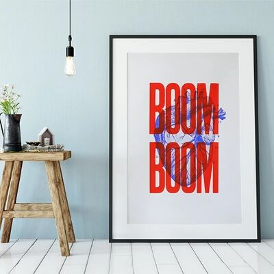 Poster Boom Boom Red serigrafato e firmato 50 x 70 cm