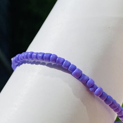 Beaded Anklet Purple