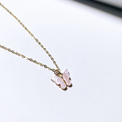 Baby Pink Butterfly Necklace