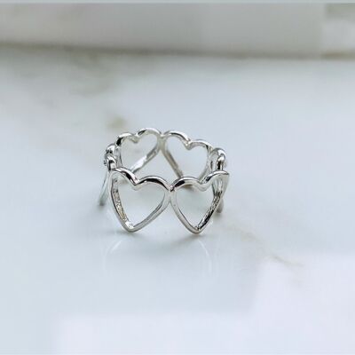 Heart Ring (Adjustable) - Silver