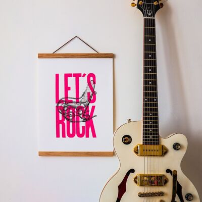Poster Let's Rock 30 x 40 cm - Serigrafia firmata