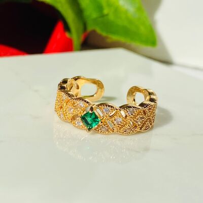 Emerald Love Ring (Adjustable)