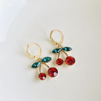 Cherry Hoop Earrings