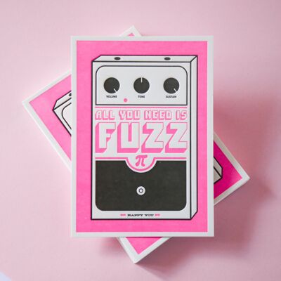 Letterpress fuzz card