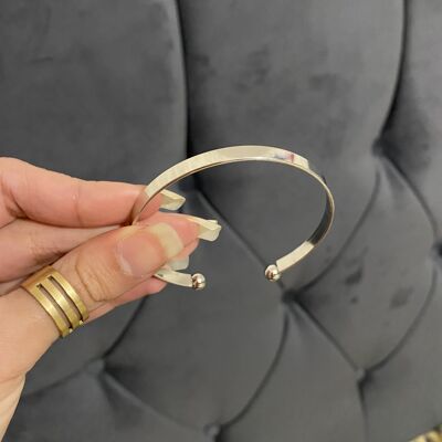 Silver Joyful simple Cuff Bangle Bracelet