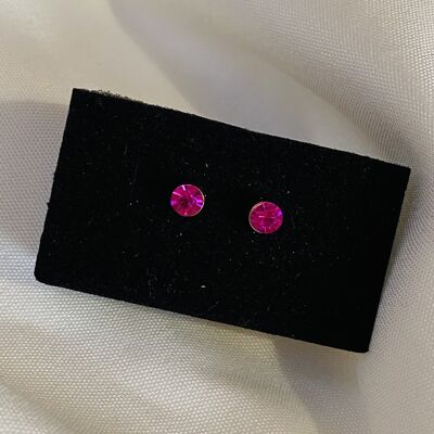 Pink diamante Stud Earrings