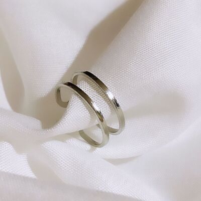 Bague Dip Double ARGENT (Réglable)