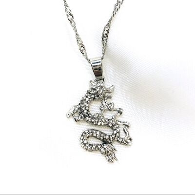 Rhine Dragon Necklace Silver